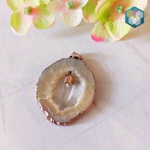 Geode hanger Agaat & Bergkristal