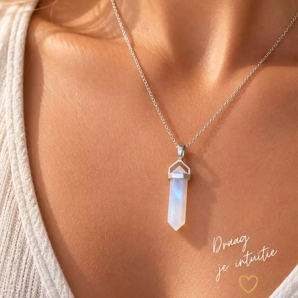 Maansteen ketting zilver